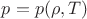 $p=p(\rho,T)$