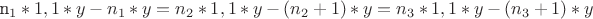 n_{1}*1,1*y-n_{1}*y=n_{2}*1,1*y-(n_{2}+1)*y=n_{3}*1,1*y-(n_{3}+1)*y