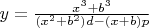 $y=\frac{x^3+b^3}{(x^2+b^2)d-(x+b)p}$