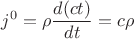 $j^0=\rho \dfrac {d(ct)}{dt}=c\rho $