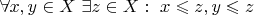 $\forall x, y \in X \ \exists z \in X: \ x \leqslant z, y \leqslant z$