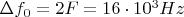 $\Delta f_{0}=2F =16 \cdot10^3 Hz$