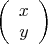 $\left(\begin{array}{c}
	x\\
	y
\end{array}\right)$