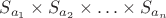 $S_{a_1}\times S_{a_2}\times\ldots\times S_{a_n}$