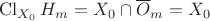 $\operatorname{Cl}_{X_0}H_m=X_0\cap\overline O_m=X_0$