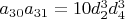 $a_{30} a_{31}=10 d_2^3 d_4^3$