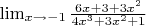 $\lim_{x \to -1} \frac {6x+3+3x^2}{4x^3+3x^2+1}$
