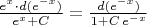 ${e^x\cdot d(e^{-x})\over e^x+C}={d(e^{-x})\over 1+C\,e^{-x}}$
