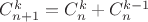 $C_{n+1}^{k} = C_{n}^{k} + C_{n}^{k-1}$