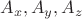 $A_x,A_y, A_z$