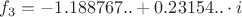 $f_{3}=-1.188767..+0.23154..\cdot i$