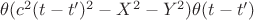 $\theta(c^2(t-t')^2-X^2-Y^2)\theta(t-t')$