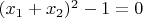 $(x_1+x_2)^2-1=0$