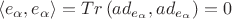 $$\langle e_\alpha,e_\alpha\rangle=Tr\left(ad_{e_\alpha},ad_{e_\alpha}\right)=0$$