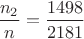 $\dfrac{n_2}{n}=\dfrac{1498}{2181}$