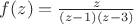 $f(z)=\frac{z}{(z-1)(z-3)}$