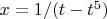 $x=1/(t-t^5)$
