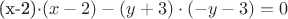 (x-2)\cdot(x-2)-(y+3)\cdot(-y-3)=0