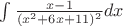 $\int\frac{x - 1}{(x^2 + 6x + 11)^2}dx$