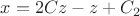 $x=2Cz-z + C_2$