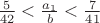 $\frac 5{42}<\frac{a_1}b<\frac 7{41}$
