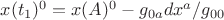 $x(t_1)^0=x(A)^0-g_{0a}dx^a/g_{00}$
