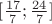 $[\frac{17}{7};\frac{24}{7}]$