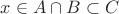 $x \in A\cap B \subset C$
