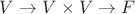 $V \to V \times V \to F$ $V \to V \times V \to F$