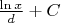 $\frac{\ln x}{d}+C$