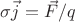 $\sigma \vec{j} = \vec{F}/q$