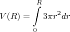 $$V(R)=\int\limits_0^R 3\pi r^2 dr$