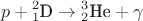 $$p+{}^2_1\mbox{D}\to{}^3_2\mbox{He}+\gamma$$