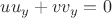 $uu_y + vv_y = 0$
