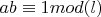 $ab\equiv 1 mod (l)$