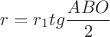 $r=r_1 tg\dfrac{ABO}{2}$