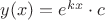 $y(x) = e^{kx}\cdot c$