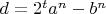 $d=2^ta^n-b^n$