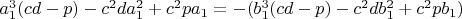 $a_1^3(cd-p)-c^2da_1^2+c^2pa_1=-(b_1^3(cd-p)-c^2db_1^2+c^2pb_1)$
