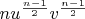 $nu^\frac{n-1}{2}v^\frac{n-1}{2}$