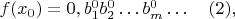 $f(x_0)=0, b_1^{0}b_2^{0}\ldots b_m^{0}\ldots\quad (2),$