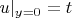 $u|_{y=0}=t$