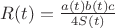 $R(t)=\frac{a(t)b(t)c}{4S(t)}$