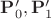 $\mathbf{P}^\prime_0, \mathbf{P}^\prime_1$