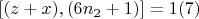 $[(z + x), (6n_2 + 1)] =1\engo(7)$