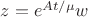 $z=e^{At/\mu}w$