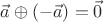 $\vec a\oplus (-\vec a) = \vec 0$