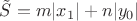 $\tilde{S} = m|x_1| + n|y_0|$