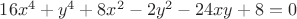 $16x^4+y^4+8x^2-2y^2-24xy+8=0$
