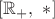 $\left[\mathbb R_+ ,\ * \right]$